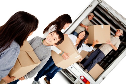 Residential removals support in Islington near a flat entrance