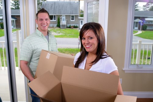 Unpacking service helping a family settle in Islington
